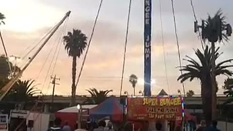 Bungee Jumper Stuck Upside Down