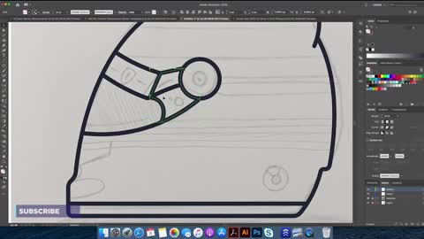 Illustrator drawing - teach you how to draw a Ferrari F1 racing helmet 4