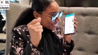 R&B singer Karyn White listening to a South African remix of her song