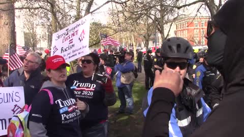 Female Trump Supporters Hold Their Own While Trash Talking ANTIFA Protesters At March4Trump Event