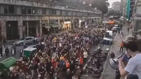 Protests in Italy "No Green Pass"