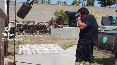 Custom Leather Punching Bag Workout Part 8. Working The Jab!