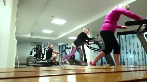 People fall off moving treadmills.