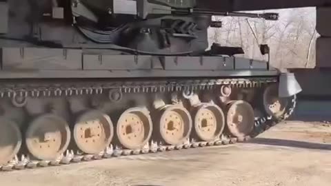 Ukrainian Gepard Leaving Vehicle Depot