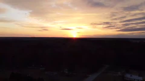 Drone size film sunset