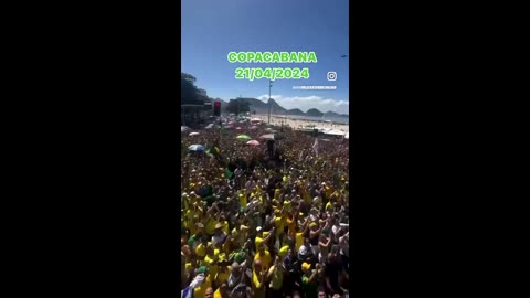 mega manif de Jair Bolsonaro à Copacabana Rio de Janeiro le 21 avril 2024