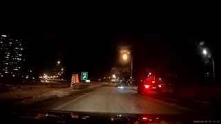 Lady Crashes into Exit Divider