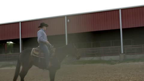 Cowboy & Horse at Rodeo, Texas