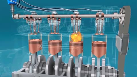 Car engine mechanism animated video #how two stroke engine works_