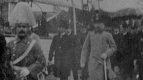 Prince Henry & President Roosevelt At Shooters Island, New York (1902 Original Black & White Film)