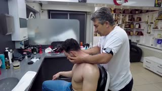 Asmr Relaxing Scalp ,Arm,Back and Chest Massage on the Turkısh Barber Chaır