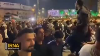 Crowd heads towards the US embassy in Baghdad, Iraq chanting “America is the greatest devil.”