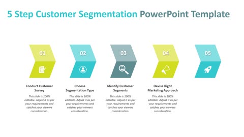 five-step customer segmentation PowerPoint template