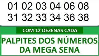 #PALPITES DOS NÚMEROS DA MEGA SENA COM 12 DEZENAS 6y 6z 60 61 62 63 64 65 66 67 68 69