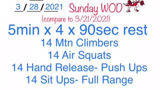 WOD 3/28/2021 Tuff Luv CrossFit