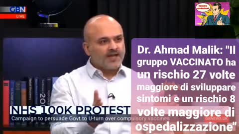 Dr. Ahmad Malik: "Il gruppo VACCINATO ha un rischio 27 volte maggiore di sviluppare sintomi