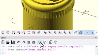 OpenScad: Add Threads to a Nuka Cola Cap