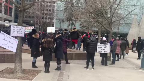 Protest Against The Uncritical Mainstream Media In Toronto Canada. Jan 8, 2022.