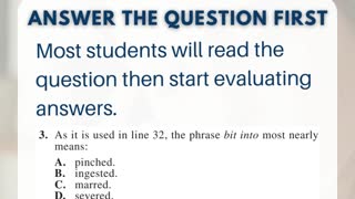 ACT Tip: Answer the Question First
