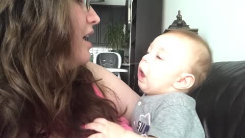 Baby Gets Emotional And Cry When Mom Sings Opera