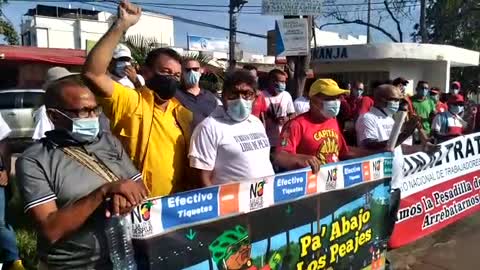 Marcha contra peaje en Turbaco