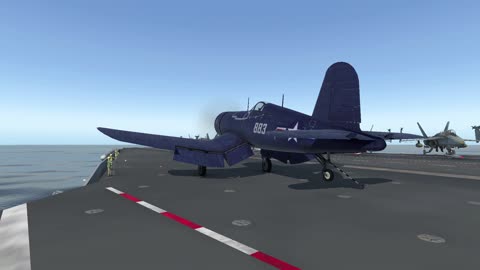 Landing the Vought F4U-Corsair on the Aircraft Carrier in X-Plane 11