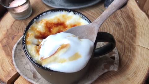 Roasted milk, the representative food of Jeju-do Sanjang Cafe in Korea.