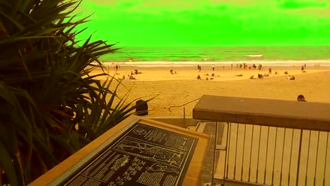 Green Screen Golden Surf Beach for YouTube Video Creators