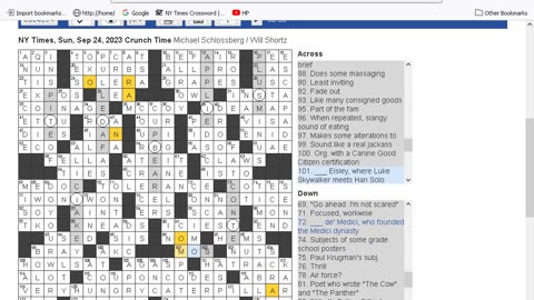 NY Times Crossword 20 Aug 23, Sunday