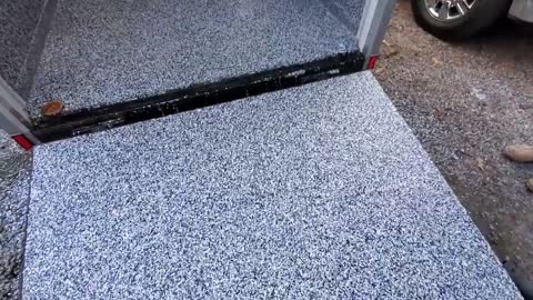 Epoxy Flake System For Garage Floors, Applied to Box Trailer.