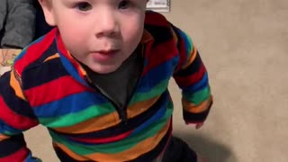 Toddler Paints Rainbow with Foul Product
