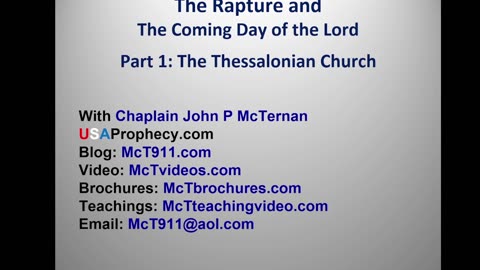 Bible Teaching: The Rapture and the Day of the Lord: 1 Thessalonians