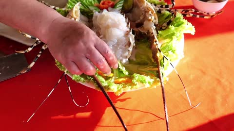 Indonesia Giant Rainbow Lobster Sashimi