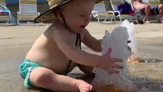 Babies First Swimming Pool Visit
