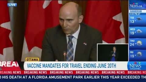 Canada's health minister: "Two doses are not enough now to protect against infection and transmission..."
