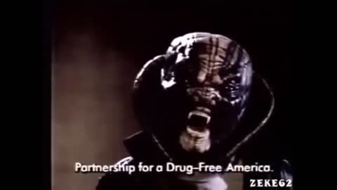 Reptilian shapeshifter in drugs commerical