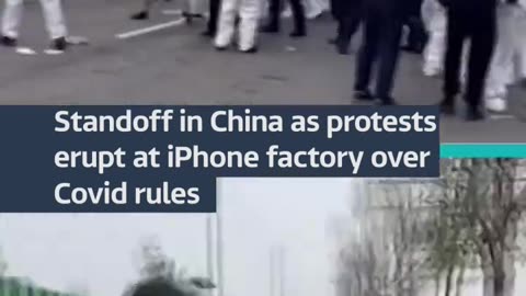 Stand-off in #China as protests erupt at #iphone factory over#covid rules