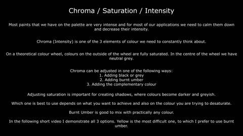 Colour mixing - How to adjust chroma