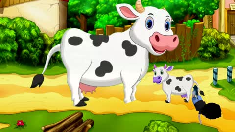 🐄 Cow cartoon character animation