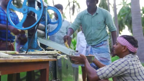 Sugarcane juice making farm fresh Healthy juice in Village natural juices summer healthy drinks