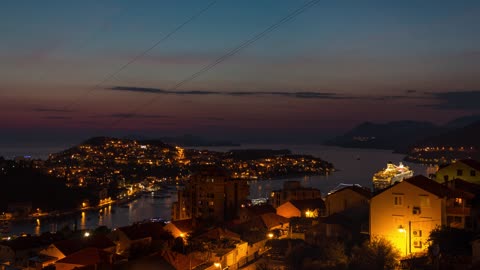 Dubrovnik Sunset Sea City Time Lapse 4K