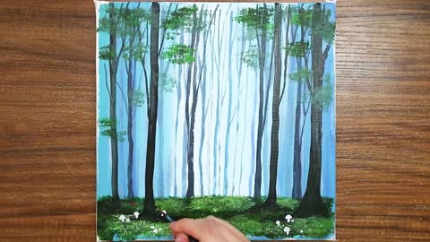 Heavy color oil stick watercolor tutorial acrylic landscape painting