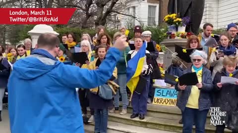 Ukraine's national anthem echoes around the world