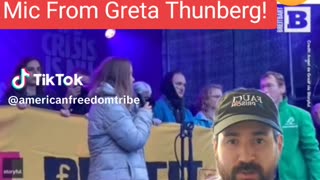 Weak Man Tries To Grab Mic From Greta Thunberg!