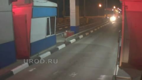 Moment Sleeping Lorry Driver Crashes Into Toll Booth