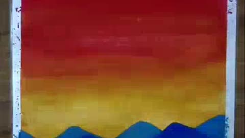 #shorts Mountain scenery drawing- Mountain landscape painting.mp4