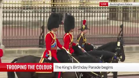 Trooping the Colour- The King's birthday parade begins Sky News