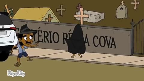 Wild comedy tiringa scored of the ghost in the cemintery animation Público