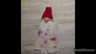 Crochet gnome towel topper/ hand dyed yarn