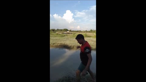 fishing in river